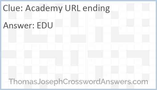 Academy URL ending Answer