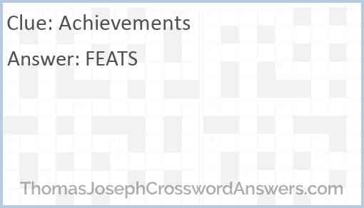 Achievements Answer