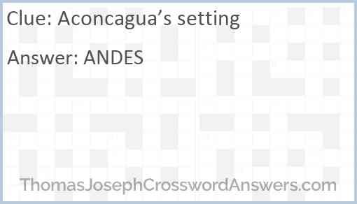 Aconcagua’s setting Answer
