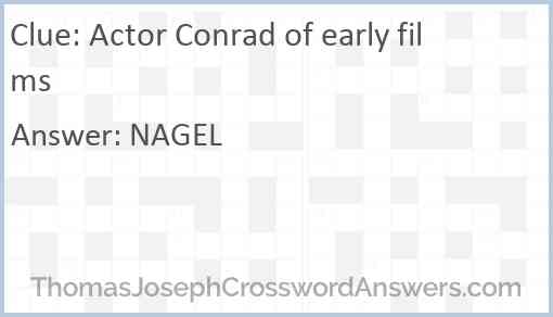 Actor Conrad of early films Answer