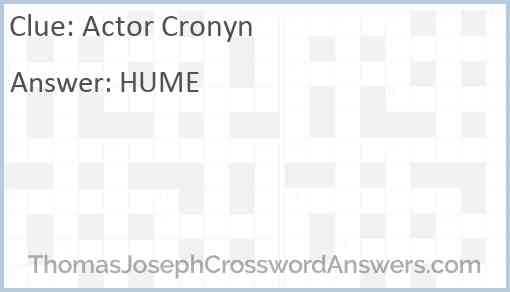 Actor Cronyn Answer
