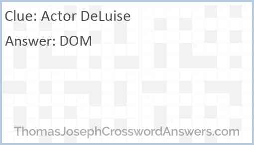 Actor DeLuise Answer