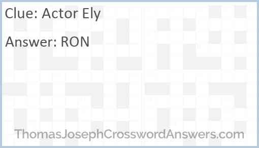 Actor Ely Answer