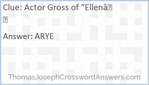 Actor Gross of “Ellen” Answer