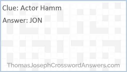 Actor Hamm Answer