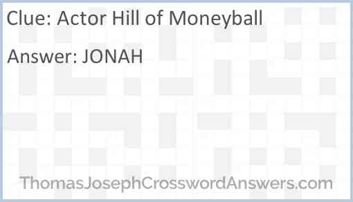 Actor Hill of Moneyball Answer