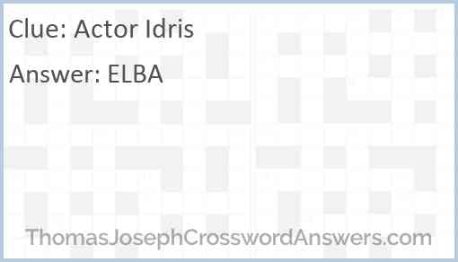 Actor Idris Answer