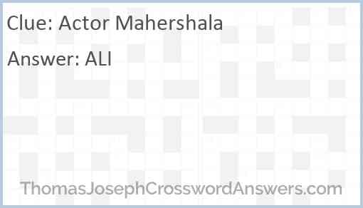 Actor Mahershala Answer