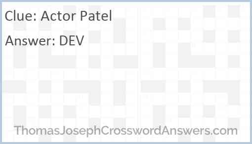 Actor Patel Answer