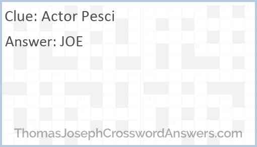 Actor Pesci Answer