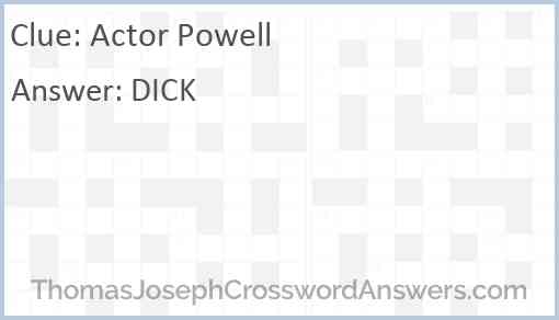 Actor Powell Answer