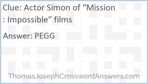 Actor Simon of “Mission: Impossible” films Answer