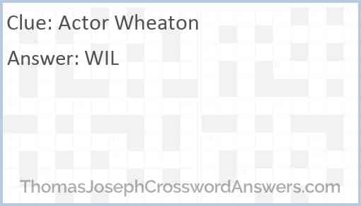 Actor Wheaton Answer
