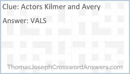 Actors Kilmer and Avery Answer