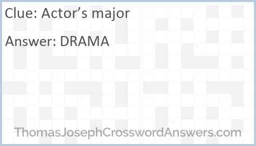 Actor’s major Answer