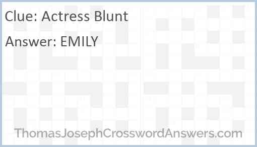 Actress Blunt Answer