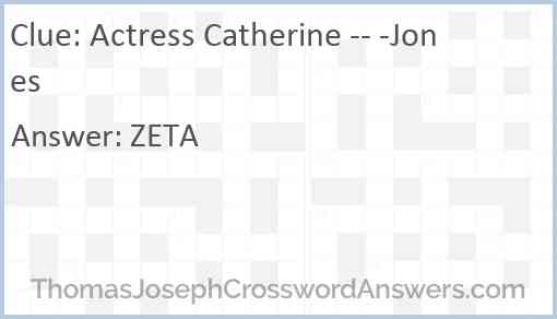 Actress Catherine -- -Jones Answer