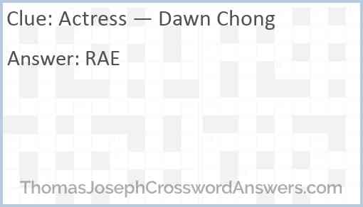 Actress — Dawn Chong Answer