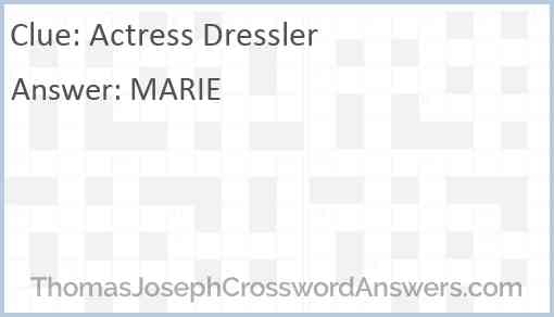 Actress Dressler Answer