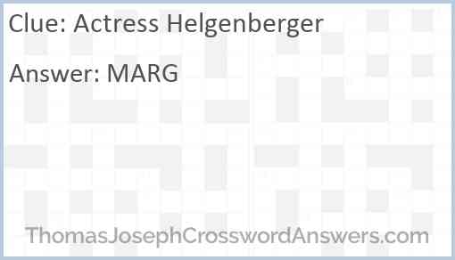 Actress Helgenberger Answer