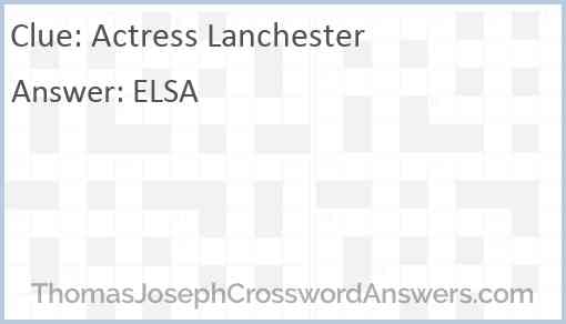 Actress Lanchester Answer
