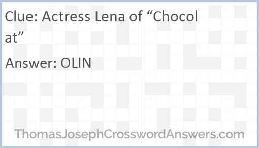Actress Lena of “Chocolat” Answer