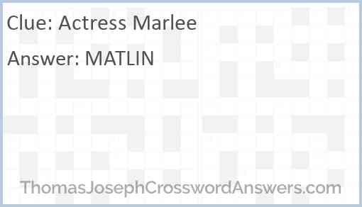 Actress Marlee Answer