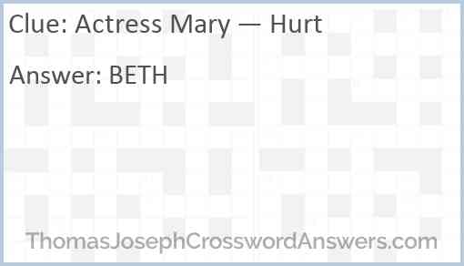 Actress Mary — Hurt Answer