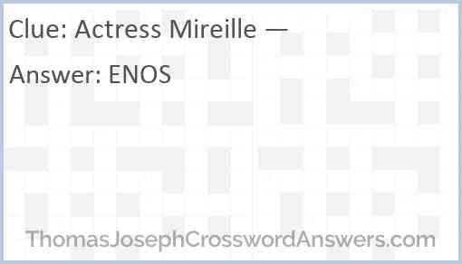 Actress Mireille — Answer