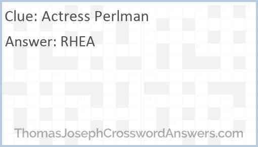 Actress Perlman Answer
