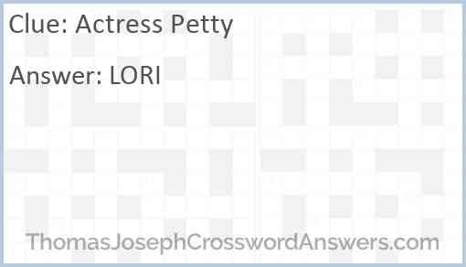 Actress Petty Answer