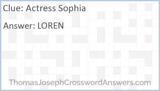 Actress Sophia Answer