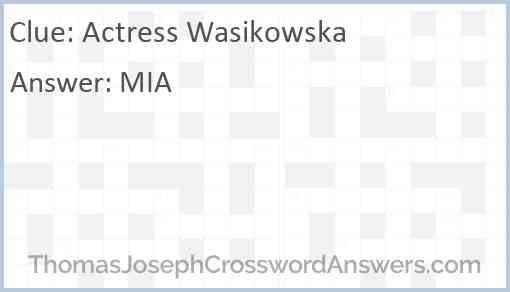 Actress Wasikowska Answer