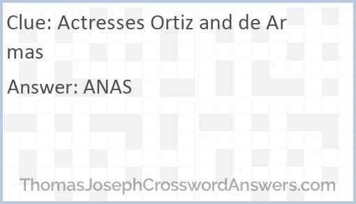 Actresses Ortiz and de Armas Answer