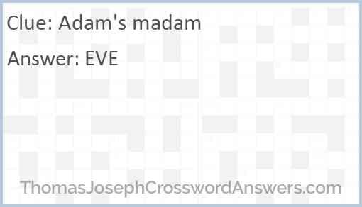 Adam's madam Answer