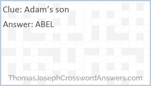 Adam’s son Answer