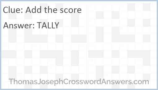 Add the score Answer