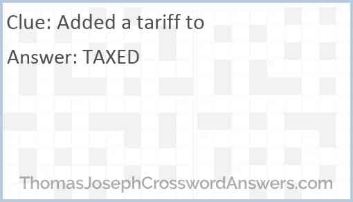 Added a tariff to Answer