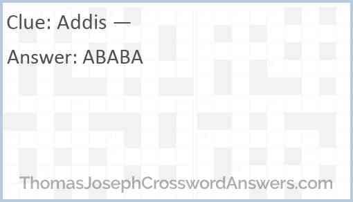 Addis — Answer