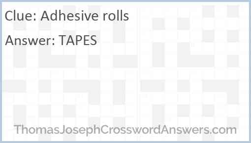 Adhesive rolls Answer