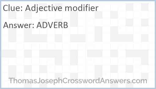 Adjective modifier Answer