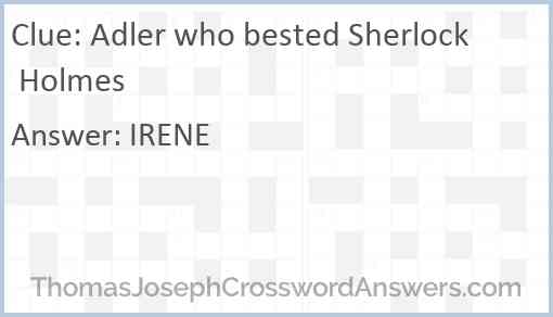 Adler who bested Sherlock Holmes Answer