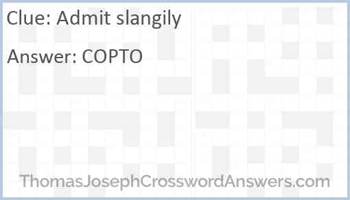 Admit slangily Answer