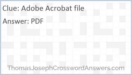 Adobe Acrobat file Answer