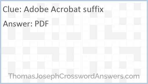 Adobe Acrobat suffix Answer