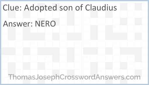 Adopted son of Claudius Answer