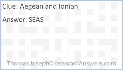 Aegean and Ionian Answer