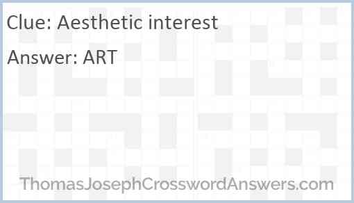 Aesthetic interest Answer