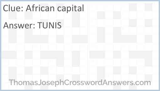 African capital Answer