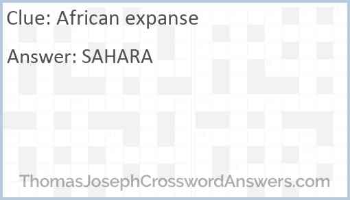 African expanse Answer